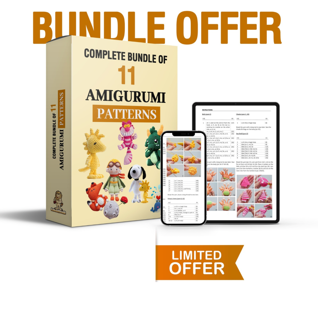 KawaiRoar™️ Complete Bundle | 11 Amigurumi Patterns (PDF Illustrated)